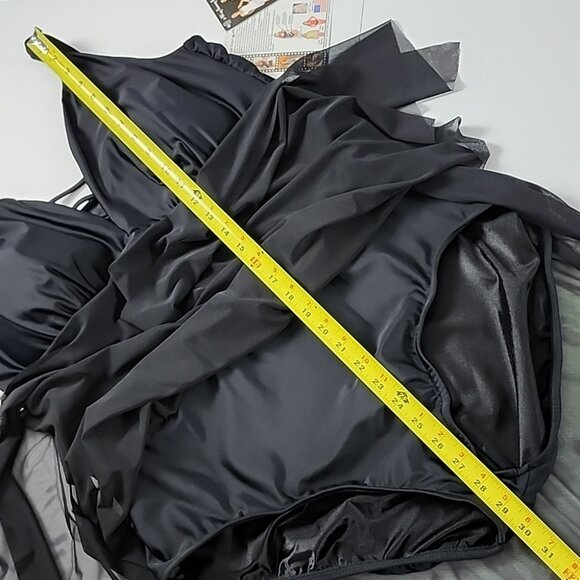 Carol Wior 3 Way Slimsuit Sarong Suit Shape Detector Black One Piece Size 24W - Picture 15 of 16